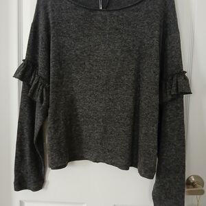 Zara Charcoal Knit Top NWT